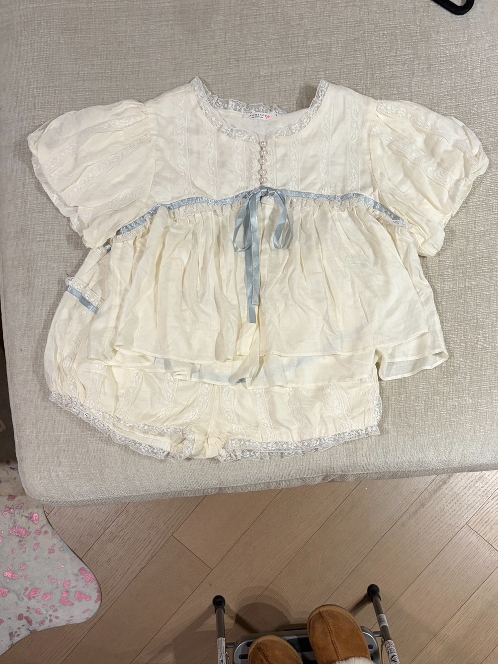 Free People Bali Sweetie Pie Set Tofu White Intimately Top Shorts Small XS NEW - Picture 9 of 11